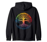 Bodh Gaya Bodhi Árbol Arco Iris Chakra Meditación Arte Sudadera con Capucha