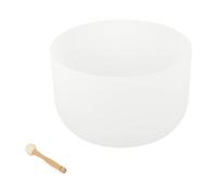 Bodhi Cuenco sonoro de cristal, varios tamaños y tonos, accesorios para sanación de sonido, yoga y meditación, cuenco cantante de cuarzo, incluye mazo y anillo de silicona, tono base C