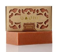 Bodhi Jabón natural de arroz de jazmín rojo, 100 g, con extractos de plantas y aceite de coco, para piel seca, hecho a mano/orgánico y vegano