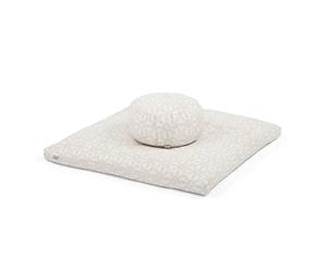 Bodhi Medi Juego de Maharaja Collection, Zafu o Rondo con Zabuton colchoneta de meditación, RONDO MADURAI, ecru