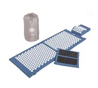 Bodhi Vital - Esterilla de acupresión XL Deluxe, juego de alfombrilla de masaje con alfiletero, felpudo y bolsa, automasaje para el hogar, alfombrilla para el cuello y el dolor de espalda, color azul