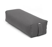Bodhi Yoga Salamba Bolster Eco | Funda lavable de algodón 100% orgánico | Rollo de yoga rectangular con relleno de espelta orgánica | Cojín de yoga grande | Tamaño 63 x 26 x 20 cm (antracita)