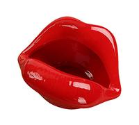 Bodhi2000 Divertido AAshtray, Ceniceros, Ceniceros para Privado, Lindos Dibujos Animados con Forma De Labios, Cenicero De Cerámica, Boca De Moda, Hogar, Mini Regalo para Novio Rojo