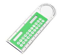 Bodhi2000 Regla solar transparente de 10 cm, con calculadora y función de lupa, suministros escolares para estudiantes, color verde