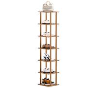 Bodhi2000 Zapatero vertical, zapatero estrecho de bambú, organizador de zapatos pequeño, estante esquinero para zapatos que ahorra espacio, torre de zapatos alta, zapatero independiente para entrada