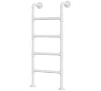 BODHIS Escalera de Salida para Hueco de Ventana de sótano Escalera de litera de Hierro Forjado Blanca Escalera Colgante de Pared Emer