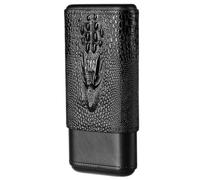 BODHIS Estuche para Puros Juego de Puros de Cuero de Primera Calidad, Estuche para Puros portátil, Tubo humidor de Viaje con Capacidad para 3 Puros, Forrado de Madera de Cedro