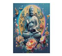 Bodhisattva Puzzle 500 Piezas Obra De Arte 3D Loto Fe Rompecabezas para Hombres Y Mujeres Desafío Intelectual Estera Portátil DIY Moderno 500 PCS