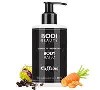 BODI BEAUTY Bálsamo corporal anticelulitis, 250 ml, loción corporal con cafeína, Q10, betacaroteno, colágeno y extracto de castaño de indias | Sensación de piel más suave y firme | absorción rápida