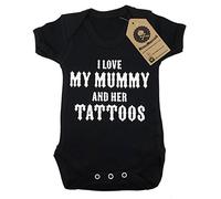 Bodi para bebé Metallimonsters con inscripción «I love my mummy and her tattoos», color negro negro negro Talla:3-6 meses
