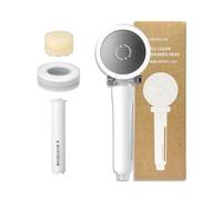 BODIBEAM Filtro de cabezal de ducha coreano de vitamina C para agua dura, cabezal de ducha de lluvia de 3 ajustes con sistema de purificación de agua de 3 pasos, alta presión, fácil instalación