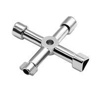 Bodiiwuliu Llave de Utilidad Multifuncional 4-Puntas,llave de interruptor transversal,llave de fontaneros multifunción,para ascensores, contadores de agua y electricidad, válvulas