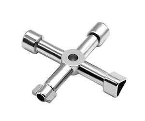 Bodiiwuliu Llave de Utilidad Multifuncional 4-Puntas,llave de interruptor transversal,llave de fontaneros multifunción,para ascensores, contadores de agua y electricidad, válvulas