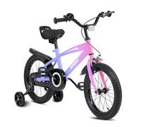 BODIOO Bicicleta infantil de 14 pulgadas, bicicleta para niños y niñas con ruedas estabilizadoras, marco estable, asiento ajustable, freno de contrapedal y freno de mano, adecuado para ciclistas de 94