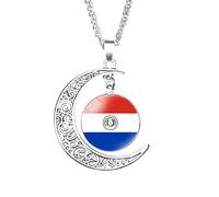 Bodmind Joyas Time Gemstone,América del Sur Paraguay Bandera Collar Arte,Collar En Forma De Luna Pulsera De Dijes para Mujeres Moda Joyería Navideña De Moda,Imagen,20Mm