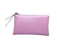 BODOBTF 1 cartera larga de piel sintética para mujer, bolso de mano con cremallera, bolsillo para teléfono y tarjeta de crédito, Purple, Talla única