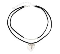 BODOBTF 1 gargantilla de terciopelo negro con colgante de corazón grande para mujer, cadena ajustable, talla única, Ágata