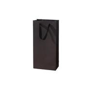 BODOBTF 10 bolsas de embalaje de vino tinto aisladas para regalo, bolsas de embalaje de mano, bolsas de papel individuales y dobles para vino tinto, Black, 10PCS_11X9X35CM