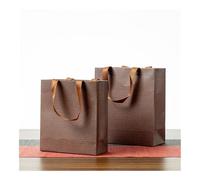 BODOBTF 5 bolsas de cartón blanco gruesas para regalo, bolsa de té y comida (marrón, 19,5 x 9,5 x 2,5 cm)