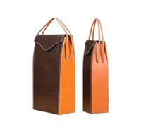 BODOBTF Bolsa de embalaje de lujo de piel sintética para vino tinto, reutilizable, bolsa de regalo, champán, cajas de embalaje con asas, un color, S