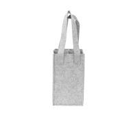 BODOBTF Bolsa de vino para 4 botellas de vino, bolsa divisora con asa de fieltro, bolsa de almacenamiento de vino, reutilizable, bolsa de comestibles portátil, gris claro, Talla única