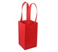 BODOBTF Bolsa de vino para 4 botellas de vino, bolsa divisora con asa de fieltro, bolsa de almacenamiento de vino, reutilizable, bolsa de comestibles portátil, Red, Talla única