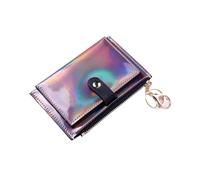 BODOBTF Cartera holográfica láser para mujer, bolso pequeño para mujer, bolso de mano para mujer, carteras con cremallera, bolsillo para teléfono, Carteras, Black, Talla única