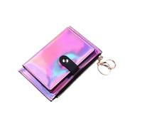 BODOBTF Cartera holográfica láser para mujer, bolso pequeño para mujer, bolso de mano para mujer, carteras con cremallera, bolsillo para teléfono, Carteras, color morado, Talla única