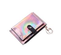 BODOBTF Cartera holográfica láser para mujer, bolso pequeño para mujer, bolso de mano para mujer, carteras con cremallera, bolsillo para teléfono, Carteras, Pink, Talla única