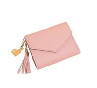 BODOBTF Carteras simples con cremallera para mujer, color negro, blanco, gris, rojo, de sección larga, cartera de mano de piel sintética suave, Pink2, Talla única