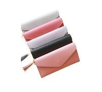 BODOBTF Carteras simples con cremallera para mujer, color negro, blanco, gris, rojo, de sección larga, cartera de mano de piel sintética suave, PL, Talla única