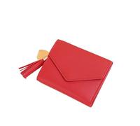 BODOBTF Carteras simples con cremallera para mujer, color negro, blanco, gris, rojo, de sección larga, cartera de mano de piel sintética suave, Rojo2, Talla única