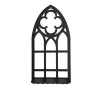 BODOBTF Estante de madera gótico negro hueco vintage con forma de valla para colgar en la pared, estantes flotantes, soporte de cristal, decoración de habitación (TK136-MS8564)
