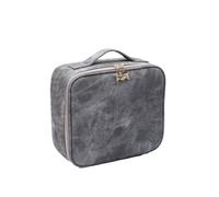 BODOBTF Internet Celebrity - Bolsa de maquillaje portátil con espejo de luz, gran capacidad, alta gama, bolsa de almacenamiento de cosméticos, Gray, Talla única