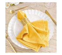 BODOBTF Juego de 6 servilletas de tela de algodón de 30 x 45 cm, decoración de Navidad y Año Nuevo, servilletas de tela, para cocina, hogar, boda, decoración de mesa (6 unidades, amarillo)