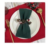 BODOBTF Juego de 6 servilletas de tela de algodón de 30 x 45 cm, decoración de Navidad y Año Nuevo, servilletas de tela, paños de cocina, decoración de mesa para el hogar, boda (6 unidades, color