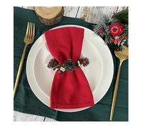 BODOBTF Juego de 6 servilletas de tela de algodón de 30 x 45 cm, decoración de Navidad y Año Nuevo, servilletas de tela, paños de cocina, decoración del hogar, boda, mesa (6 unidades, rojo navideño)