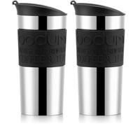 Bodum 11068-01 - Taza de Viaje térmica, pequeña, 0,35 l, Color Negro (Paquete de 2)