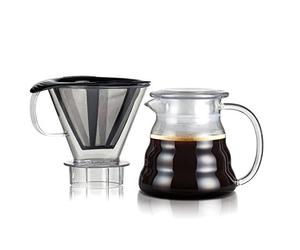 Bodum - 11767-10-01S - Melior - Cafetera de filtro permanente de filtro fino de acero inoxidable - con soporte para filtro tritan - 0.6 l