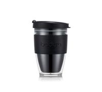 BODUM 11889-01S JOYCUP - Taza de viaje de plástico de doble pared con banda de color negro, 0,3 l