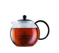 Bodum Assam - Tetera con colador de plástico y Tapa de plástico, 0,5 l., Color Negro