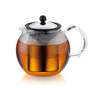 Bodum French Press Assam 1.5 L Tetera de émbolo, Vidrio, Acero, Brillo, 1.5 litros