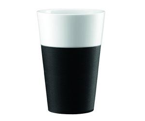 Bodum Bistro - Set de 2 Tazas de Porcelana, 0,6 l, Color Negro