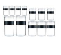 Bodum BOD0699965424107 Tarros de Conservación Set 12 Tarros Plástico Tapa Hermética