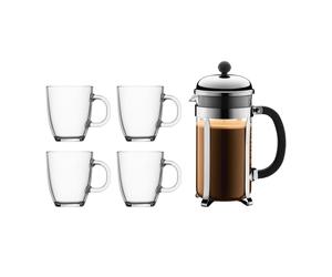 Bodum Cafetera de émbolo Cambord 1 L con tazas 5 piezas