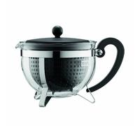 Bodum Chambord - Tetera, 1,3 l, Filtro Transparente, Tapa de Color Negro