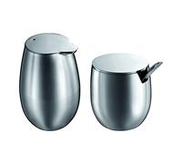 Bodum Columbia - Set de lechera y azucarero con cucharilla, Acero Inoxidable Brillante