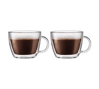 BODUM Glass Bistro - Juego de 2 tazas de café con doble pared (0,45 l), transparente