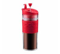 Bodum Insulated Plastic Travel French Press Coffee and Tea Mug, 0.45-Liter, 15-Ounce, Red by Bodum