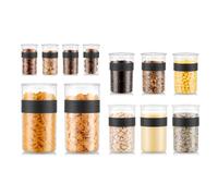 Bodum K11830-01SA-1 Bocal, Plastique, Noir, 4 x 0,25 l, 3 x 0,6 l, 3 x 1 l, 2 x 2 l